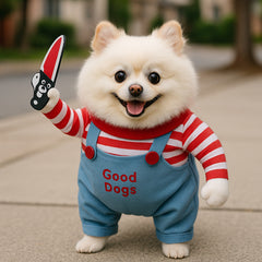 Funny Pet Clothes – Killer Doll Costume for Cats & Small Dogs