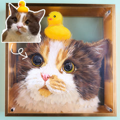 Custom 3D Pet Portrait from Photo – Hand-Drawn Dog or Cat Memorial Gift