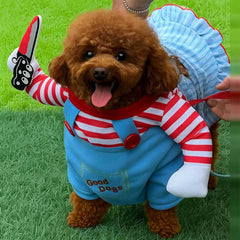 Funny Pet Clothes – Killer Doll Costume for Cats & Small Dogs